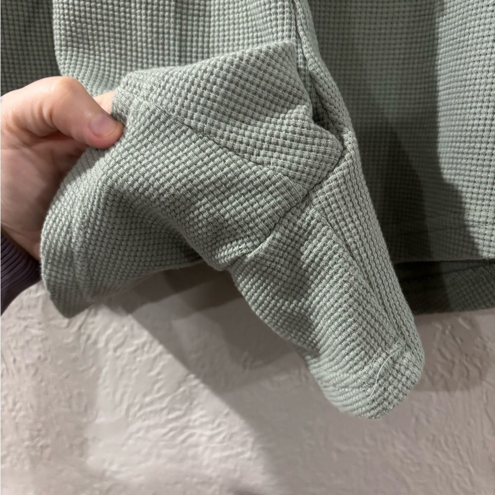 Comfrt Waffle Knit Lounge Casual Shorts in Sage Green Adjustable waist size L - Picture 5 of 7